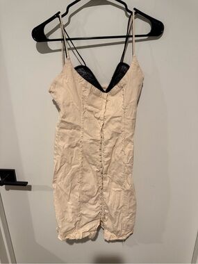 Zara Beige Slip Dress with Black Lace Trim *read description*